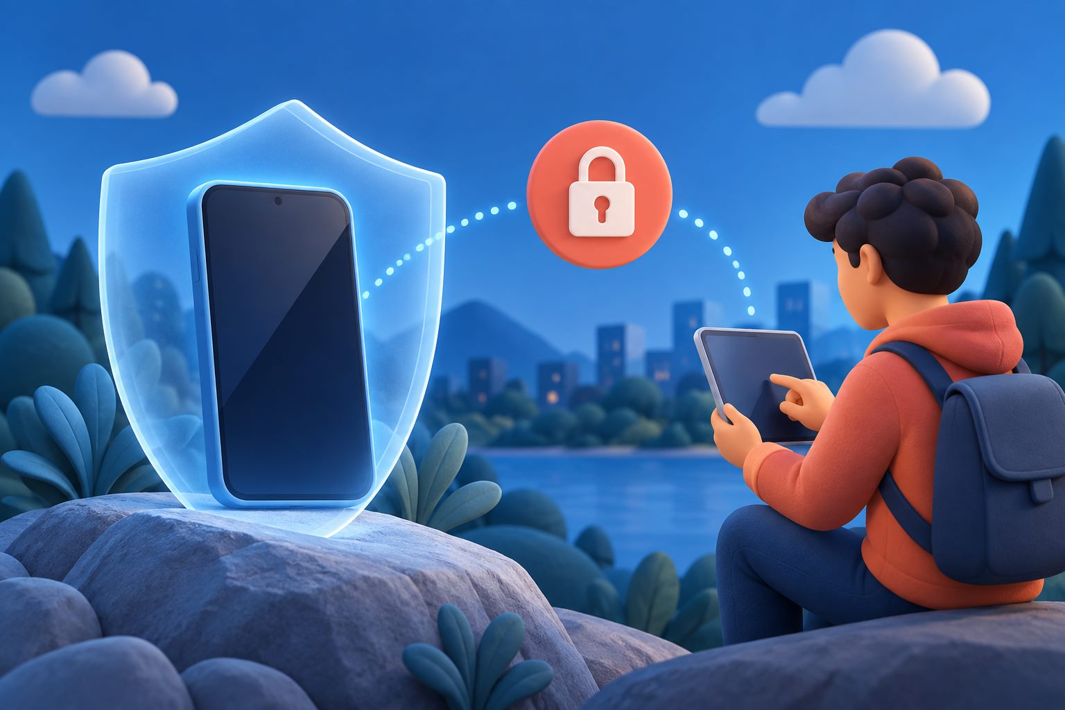 原创示意图:在可信设备上尝试保护丢失的手机