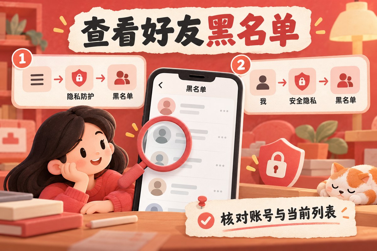三条好友黑名单的两种查询路径示意